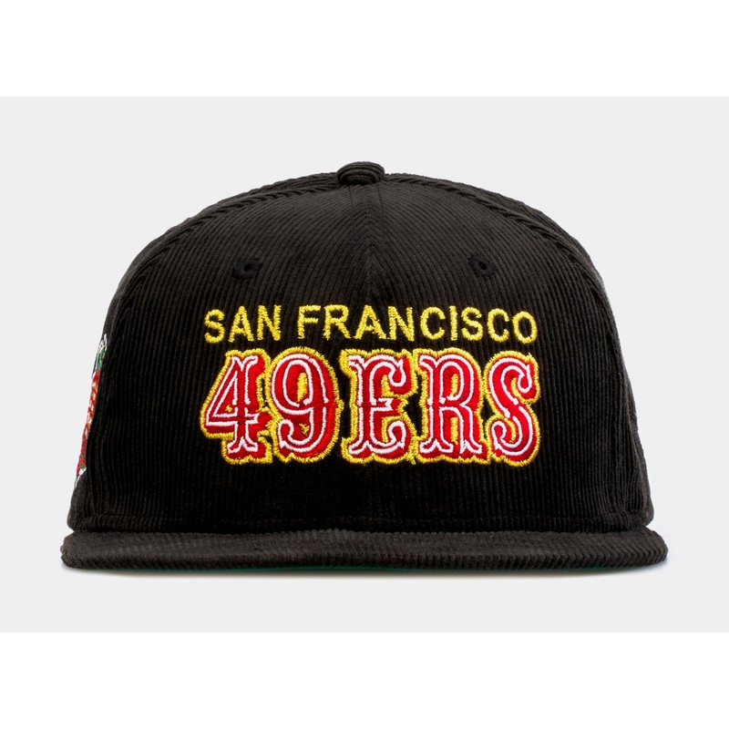 SP Exclusive Black Corduroy San Francisco 49ers 59Fifty Mens Fitted Hat (Black)