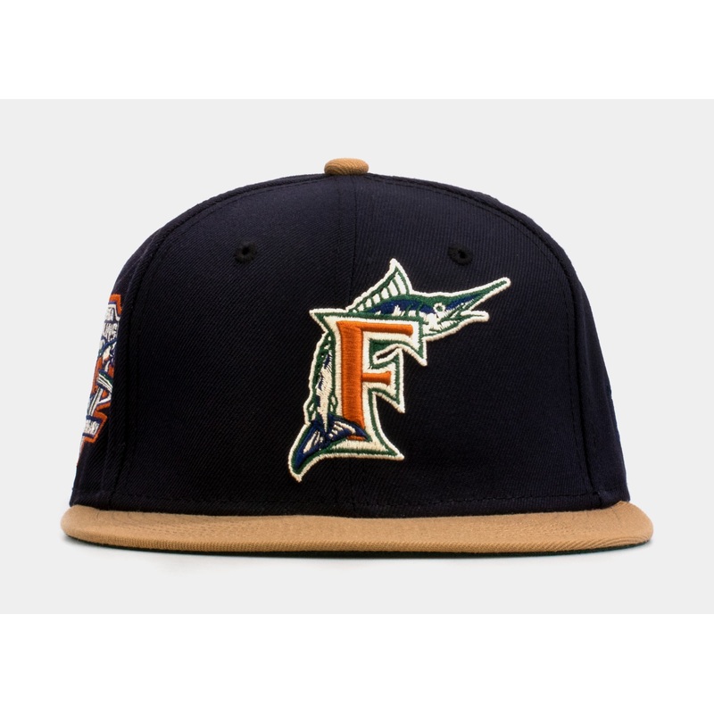 SP Exclusive Varsity Blues Florida Marlins 59Fifty Mens Fitted Hat (Navy/Pine)