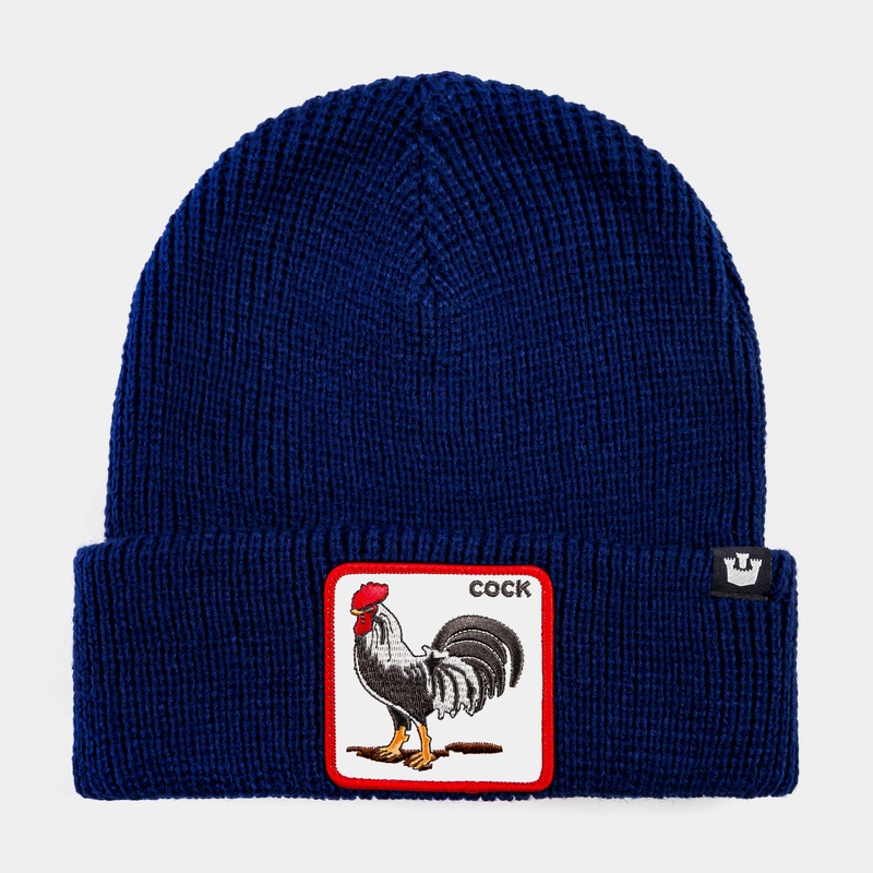 The All American Rooster Beanie Mens Hat (Blue)