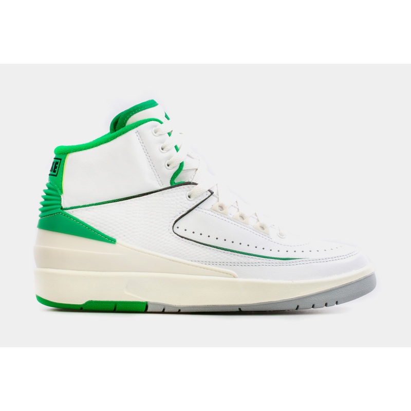 Air Jordan 2 Retro Lucky Green Grade School Lifestyle Shoes (White/Green) Free Shipping