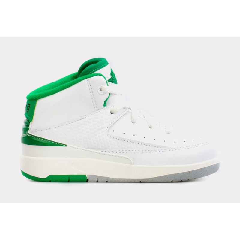 Air Jordan 2 Retro Lucky Green Infant Toddler Lifestyle Shoes (White/Green) Free Shipping