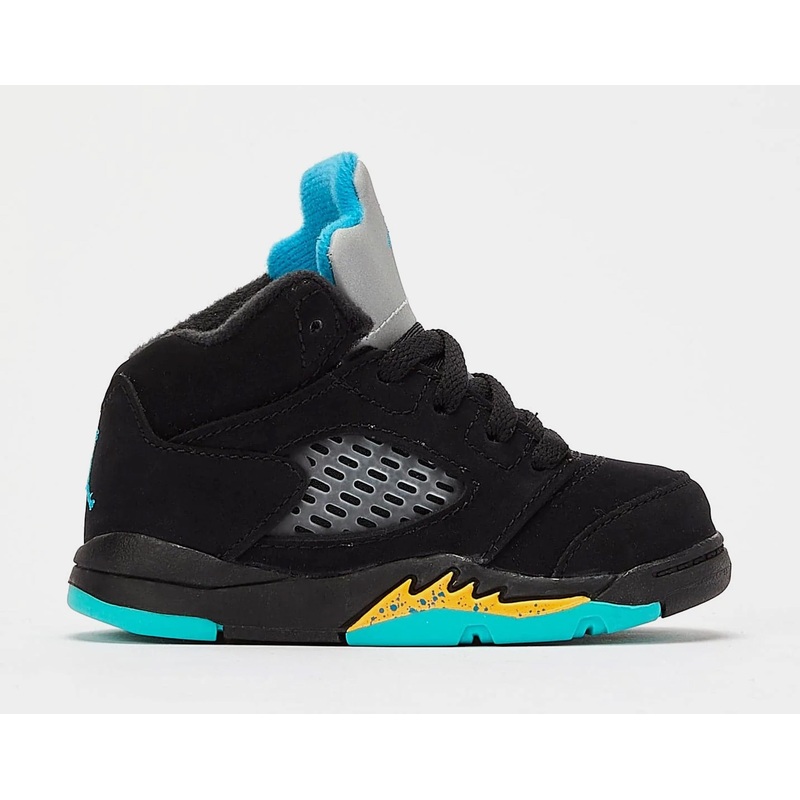 Air Jordan 5 Retro Aqua Infant Toddler Lifestyle Shoes (Black/Blue) Free Shipping