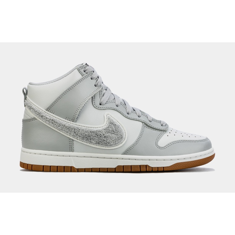 Dunk High Chenille Swoosh Mens Lifestyle Shoes (Grey/White)