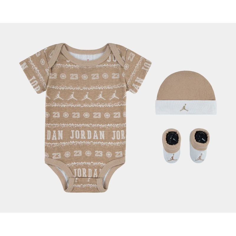 Essentials Holiday 3PC Infant Toddler Set (Brown/White)