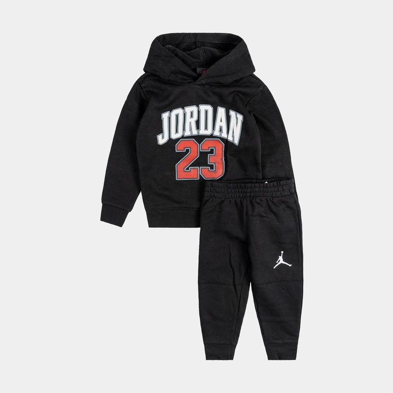 Jersey 23 Pullover and Jogger Infant Toddler Set (Black/Red)
