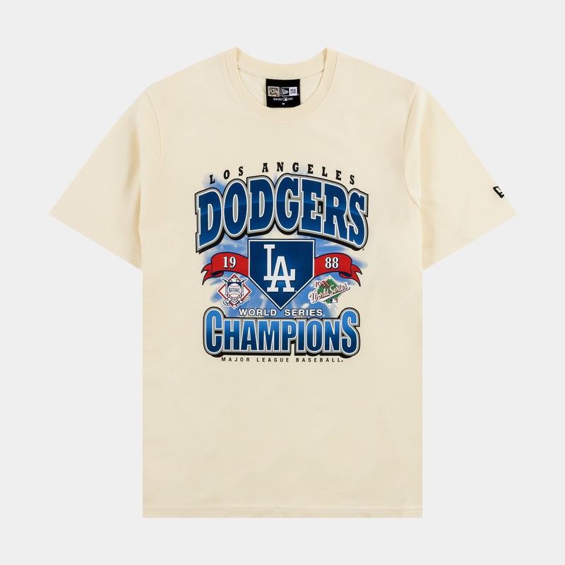 Los Angeles Dodgers Champions Mens Short Sleeve Shirt (Beige)