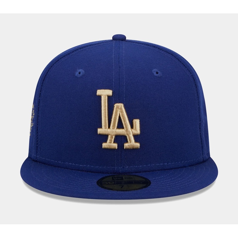 Los Angeles Dodgers Laurel Side Patch 59FIFTY Fitted Mens Hat (Blue)