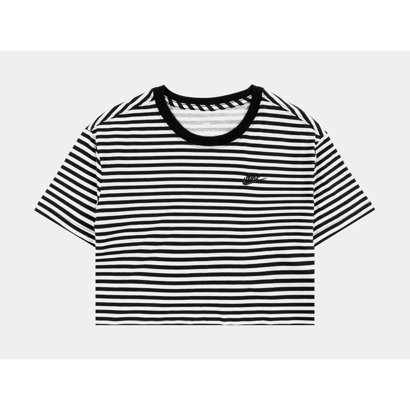 NSW Essential Crop Womens Short Sleeve Shirt (Black/White)