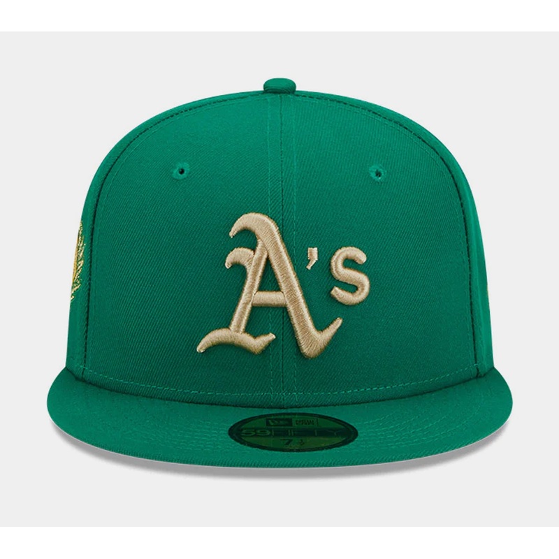 Oakland Athletics Laurel Side Patch 59FIFTY Mens Hat (Green)