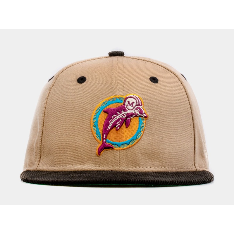 SP Exclusive Desert Sky Miami Dolphins 59Fifty Mens Fitted Hat (Beige/Black)