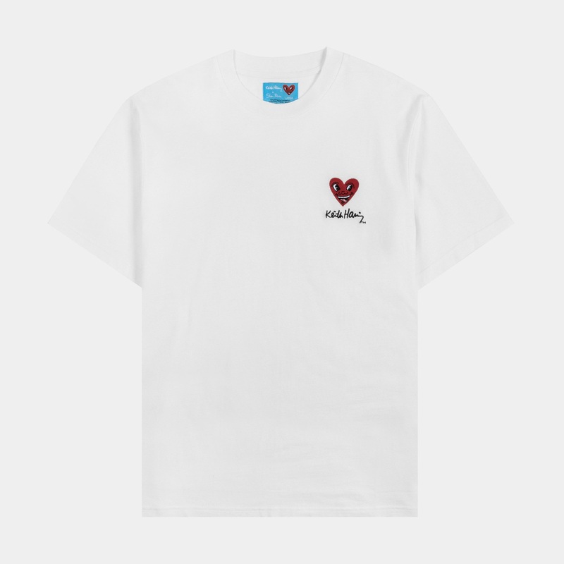 SP x Keith Haring Heart Graphic Mens Short Sleeve Shirt (White)