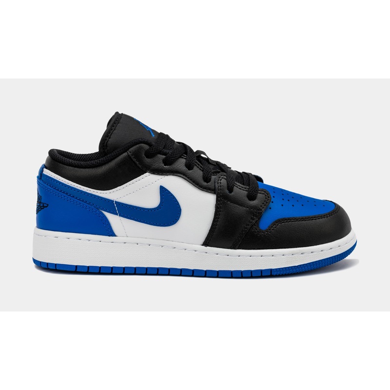 Air Jordan 1 Retro Low Alternate Royal Toe Grade School Lifestyle Shoes (White/Royal Blue/ Black)