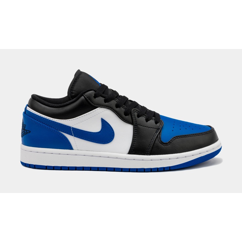 Air Jordan 1 Retro Low Royal Toe Mens Lifestyle Shoes (Black/White/Royal Blue)