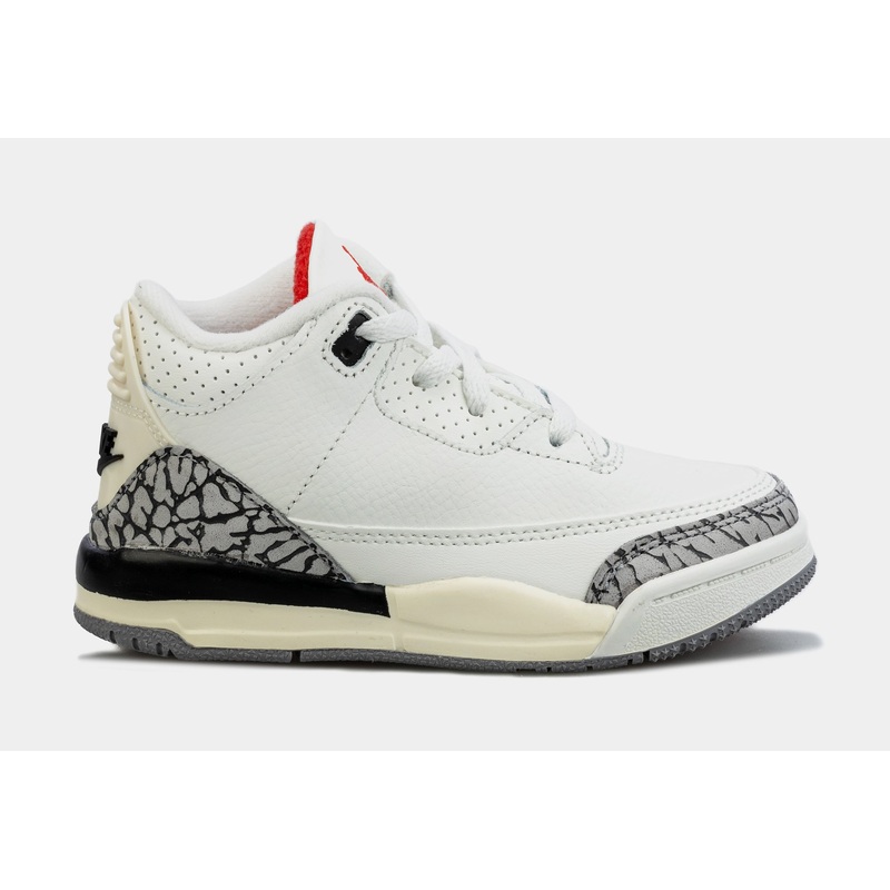 Air Jordan 3 Retro White Cement Reimagined Infant Toddler Lifestyle Shoes (White/Grey)