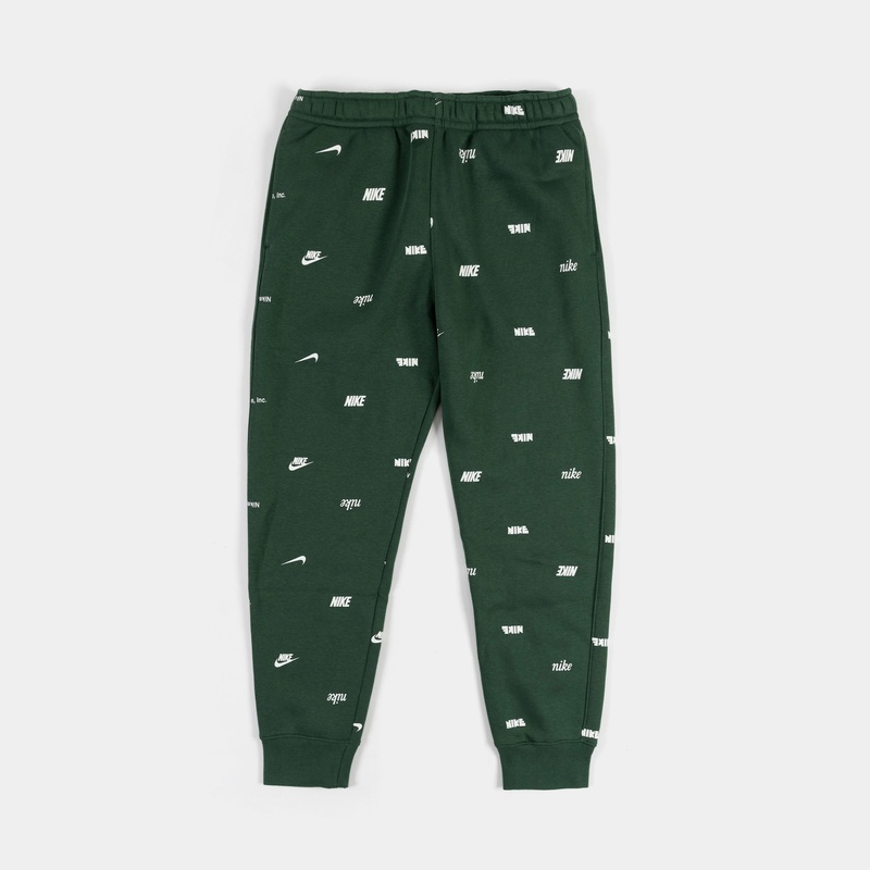 Club+ Brushed Back AOP Jogger Mens Pants (Green/White)