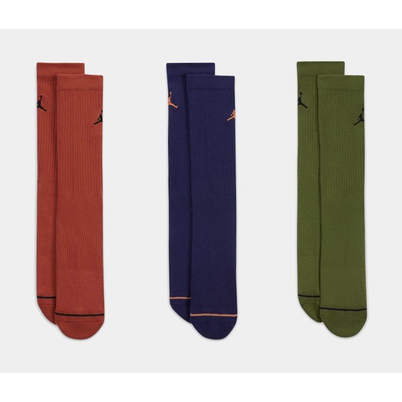 Everyday Crew 3 Pack Mens Socks (Green/Purple/Orange)