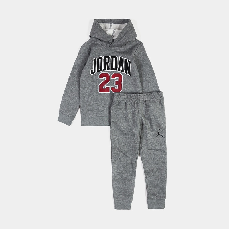 Jersey 23 Pullover and Jogger Preschool Set (Grey/Red)