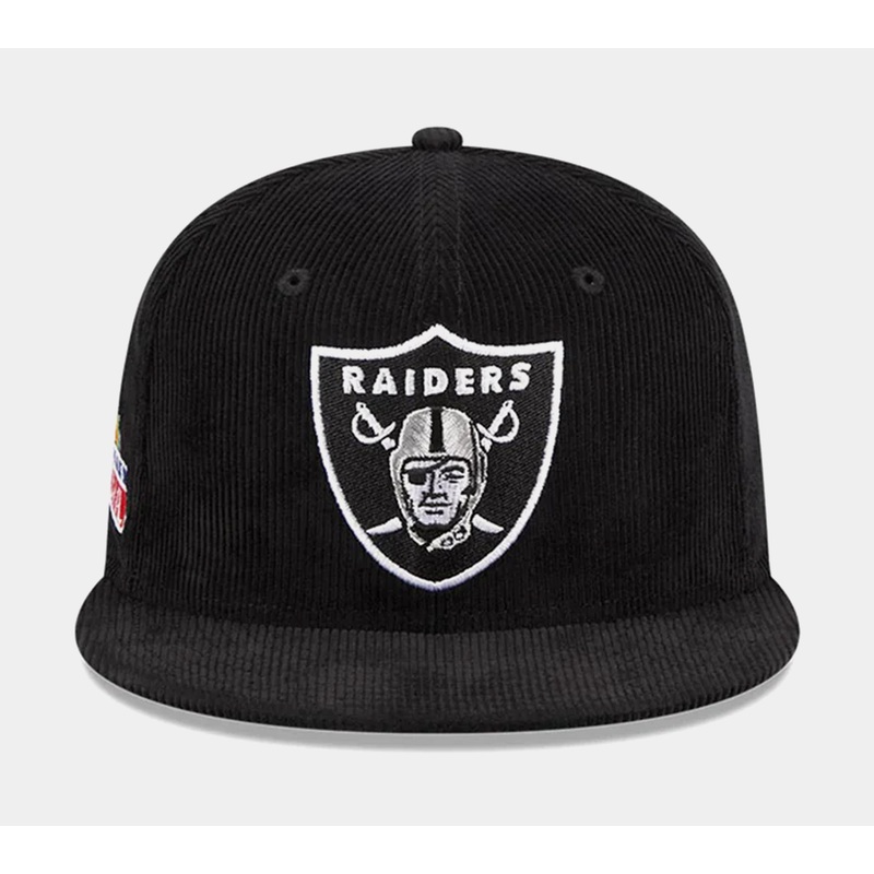 Las Vegas Raiders Throwback Corduroy 59FIFTY Mens Hat (Black)