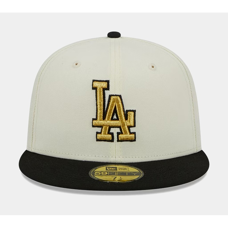 Los Angeles Dodgers City Icon 59FIFTY Mens Hat (Beige/Black)
