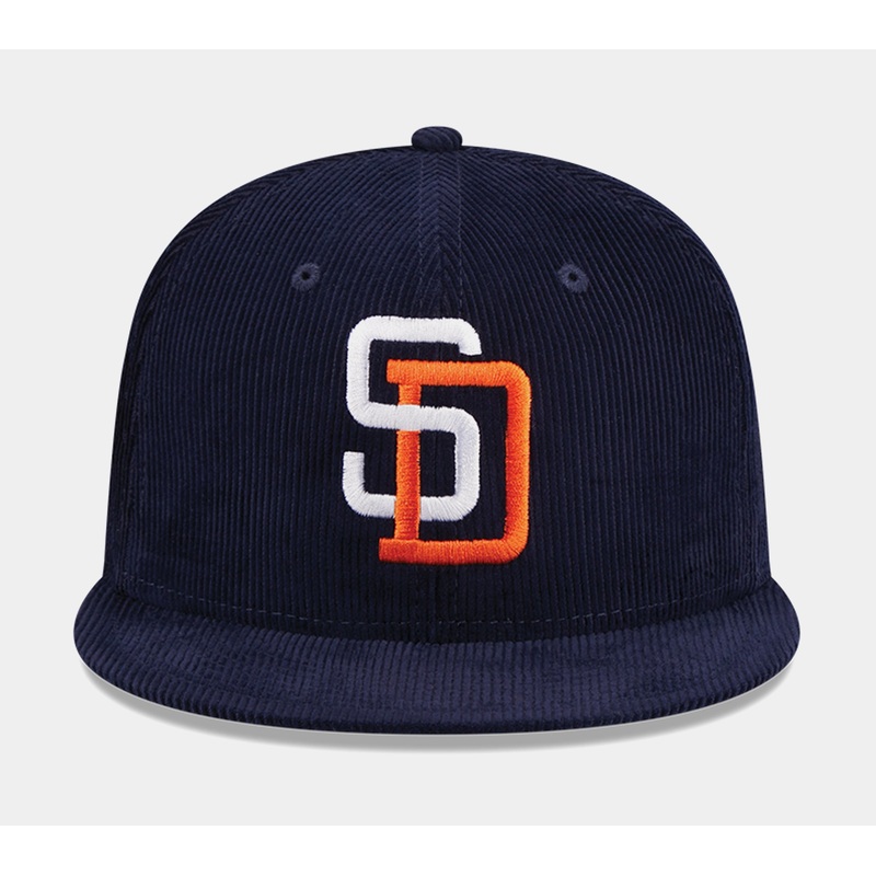 San Diego Padres Throwback Corduroy 59FIFTY Mens Hat (Navy)