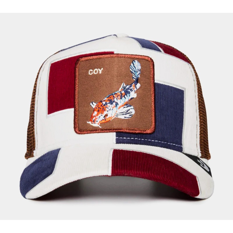 Carpy Diem Patchwork Trucker Mens Hat (White/Brown)