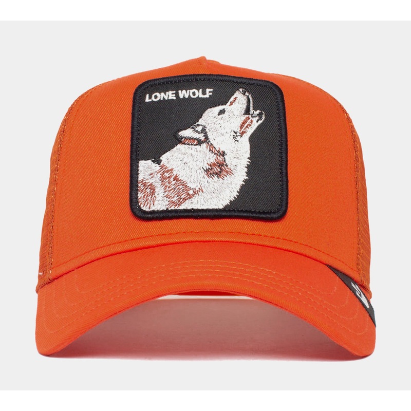Lone Wolf Trucker Mens Hat (Orange)