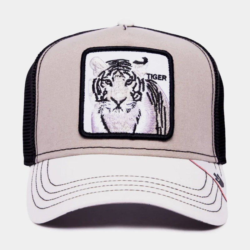MV Stripes Trucker Mens Hat (Grey/Black)