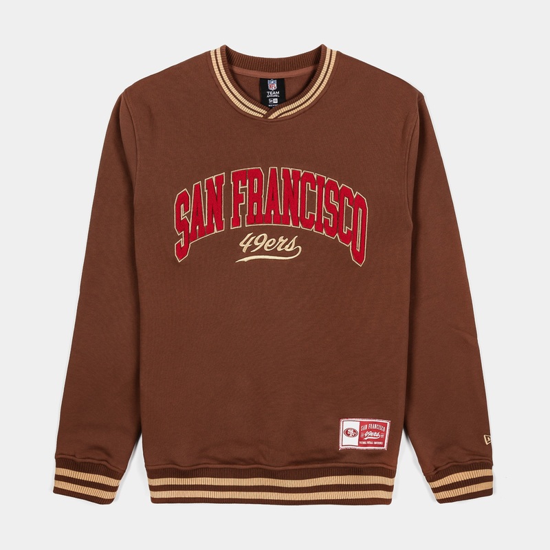 San Francisco 49ers Letterman Mens Crewneck (Brown)