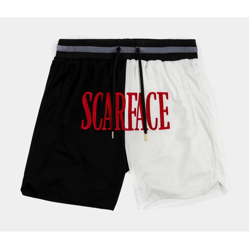 SP x Scarface Split Mesh Mens Shorts (Black/White)