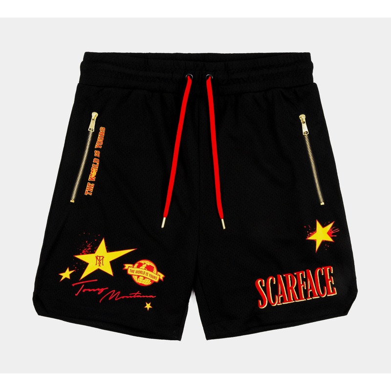 SP x Scarface Stars Mesh Mens Shorts (Black)