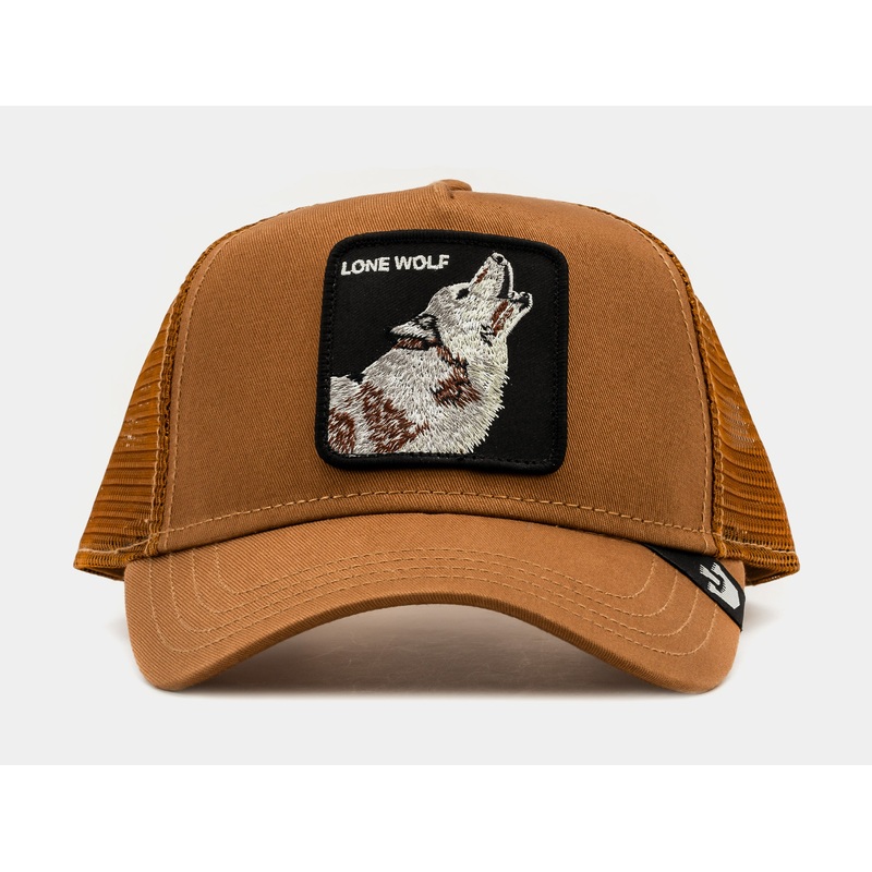 The Lone Wolf 14×14 Trucker Mens Hat (Black/Brown)