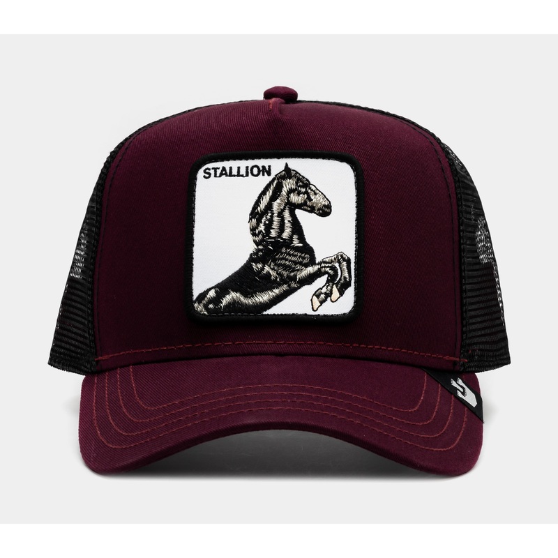 The Stallion 14×14 Trucker Mens Hat (Maroon/Black)