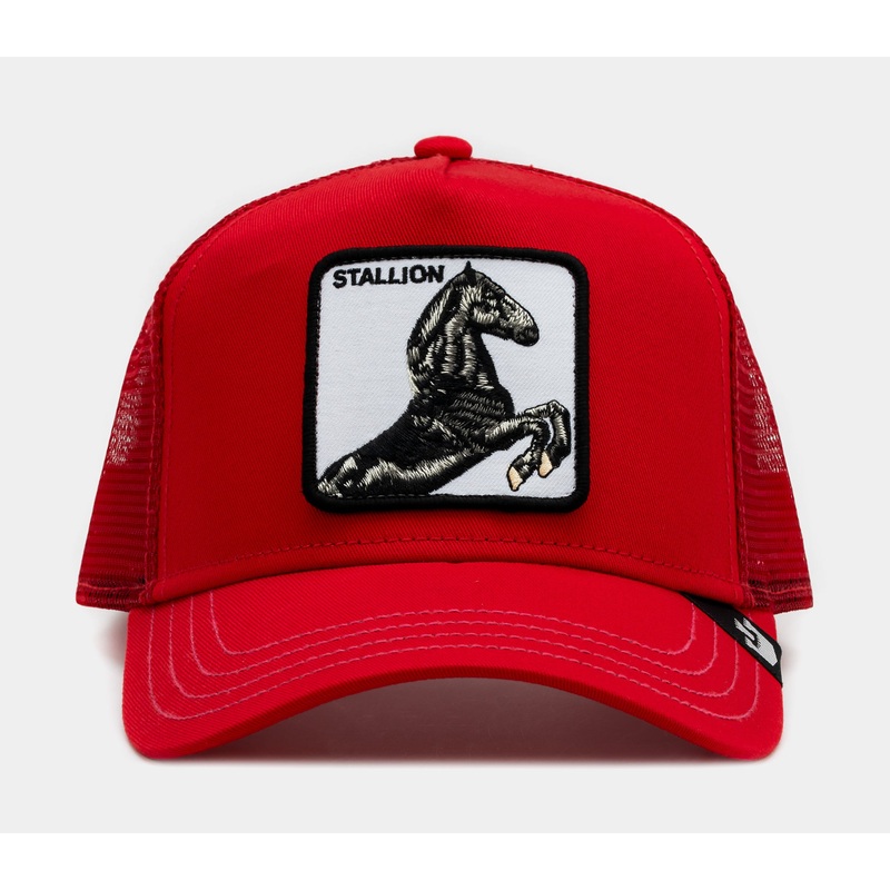 The Stallion 14×14 Trucker Mens Hat (Red/Black)