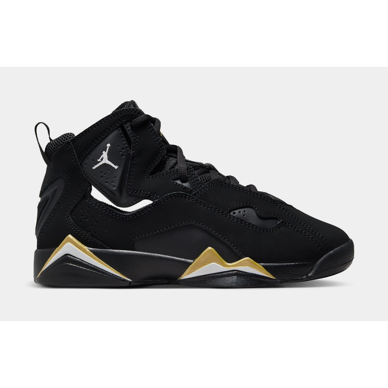 True Flight Grade School Lifestyle Shoes (Black/Metallic Gold)