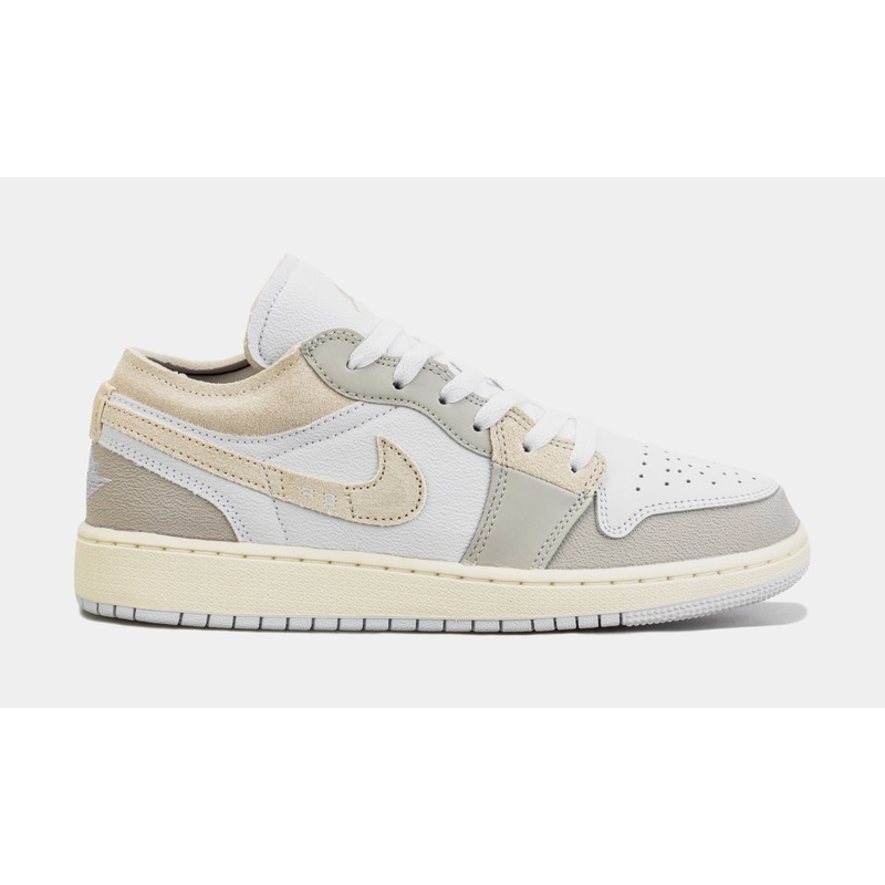 Air Jordan 1 Retro Low SE Craft Tech Grey Grade School Lifestyle Shoes (Grey/Beige)