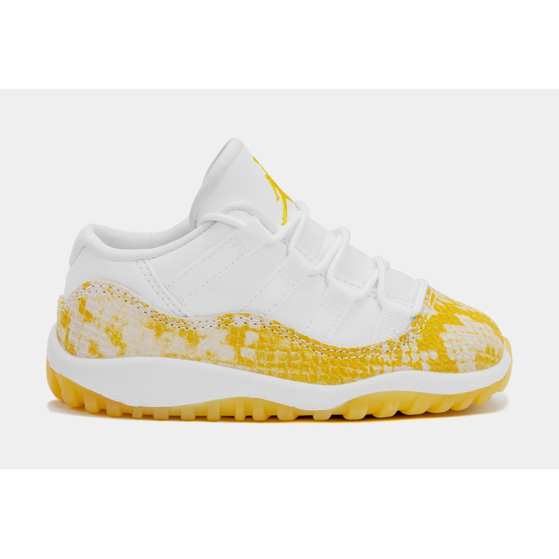 Air Jordan 11 Retro Low Yellow Snakeskin Infant Toddler Lifestyle Shoes (White/Yellow)