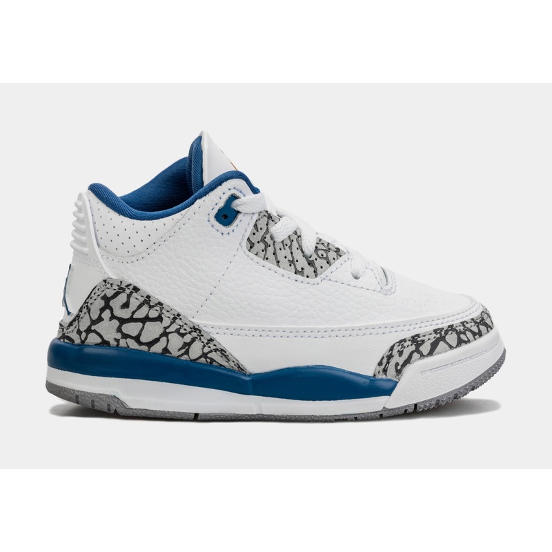 Air Jordan 3 Retro Wizards True Blue Infant Toddler Lifestyle Shoes (White/Blue)
