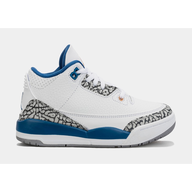 Air Jordan 3 Retro Wizards True Blue Preschool Lifestyle Shoes (White/Blue)