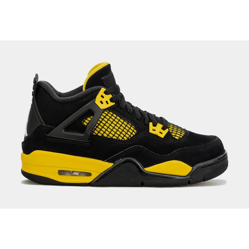 Air Jordan 4 Retro Thunder Grade School Lifestyle Shoes (Black/Yellow) Free Shipping