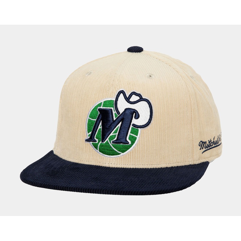 Dallas Mavericks 2 Tone Team Cord Fitted Mens Hat (Beige/Green)