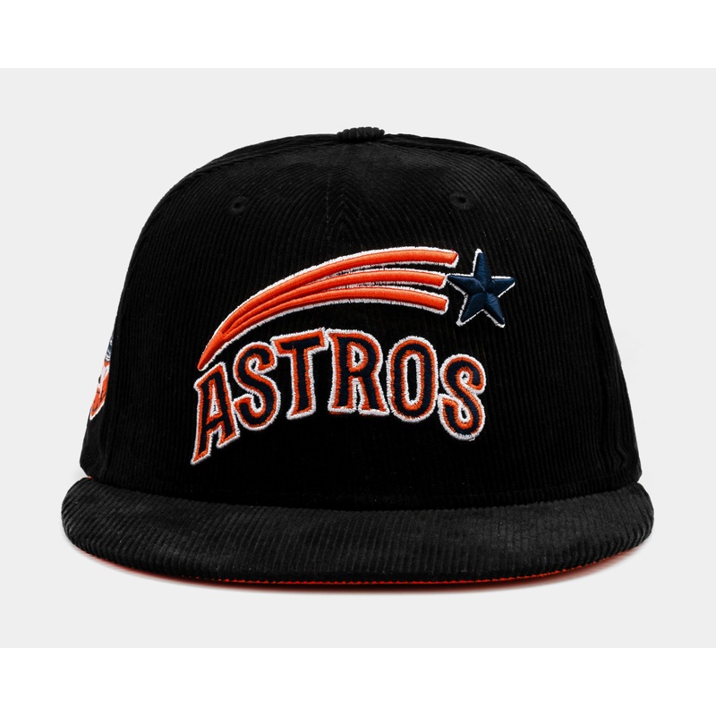 Exclusive Houston Astros Black Cord 59Fifty Fitted Mens Hat (Black/Orange)
