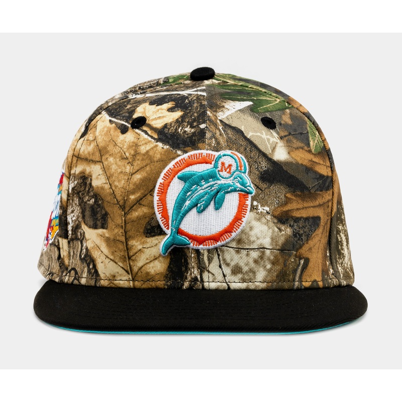 Exclusive Miami Dolphins Camo 59Fifty Mens Hat (Camo Green/Black)