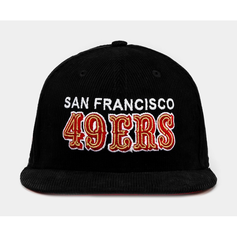 Exclusive San Francisco 49ers Everyday Corduroy 59Fifty Fitted Mens Hat (Black/Red)