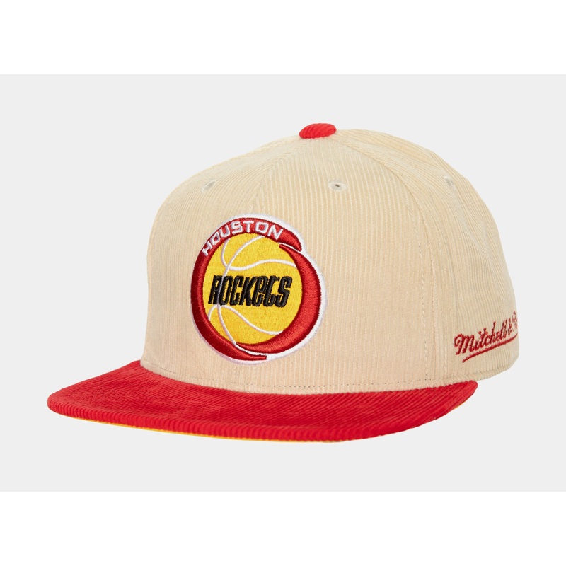 Houston Rockets 2 Tone Team Cord Fitted Mens Hat (Neutral/Red)
