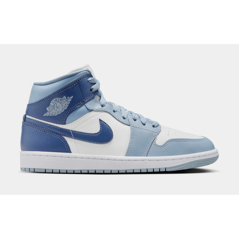 Air Jordan 1 Mid Womens Lifestyle Shoes (Sail/Blue Grey/White/Diffused Blue)