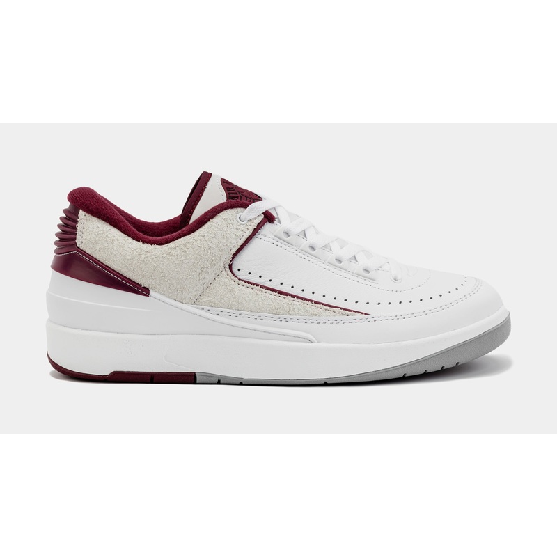 Air Jordan 2 Retro Low Cherrywood Mens Lifestyle Shoes (White/Red)