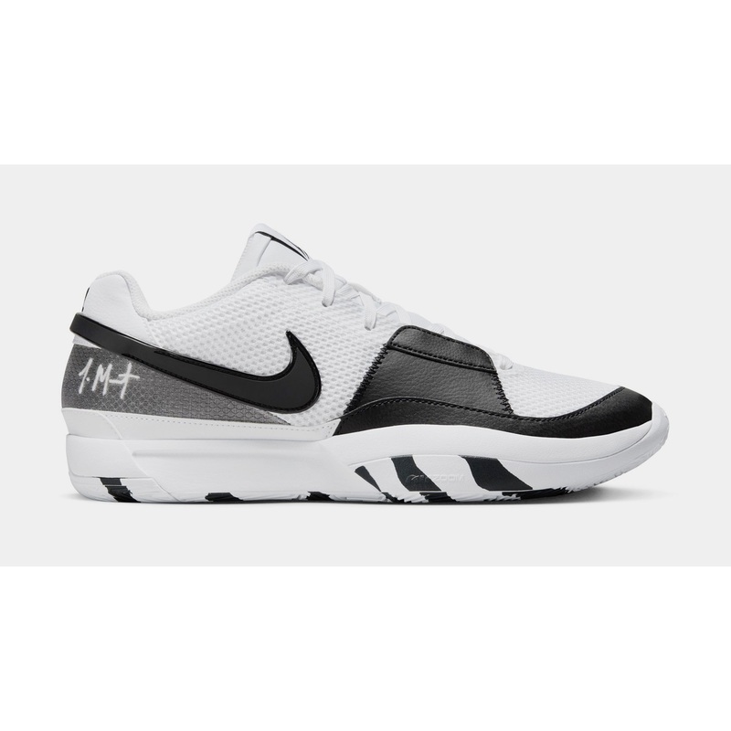 Ja 1 White and Black Mens Basketball Shoes (White/White/Black)