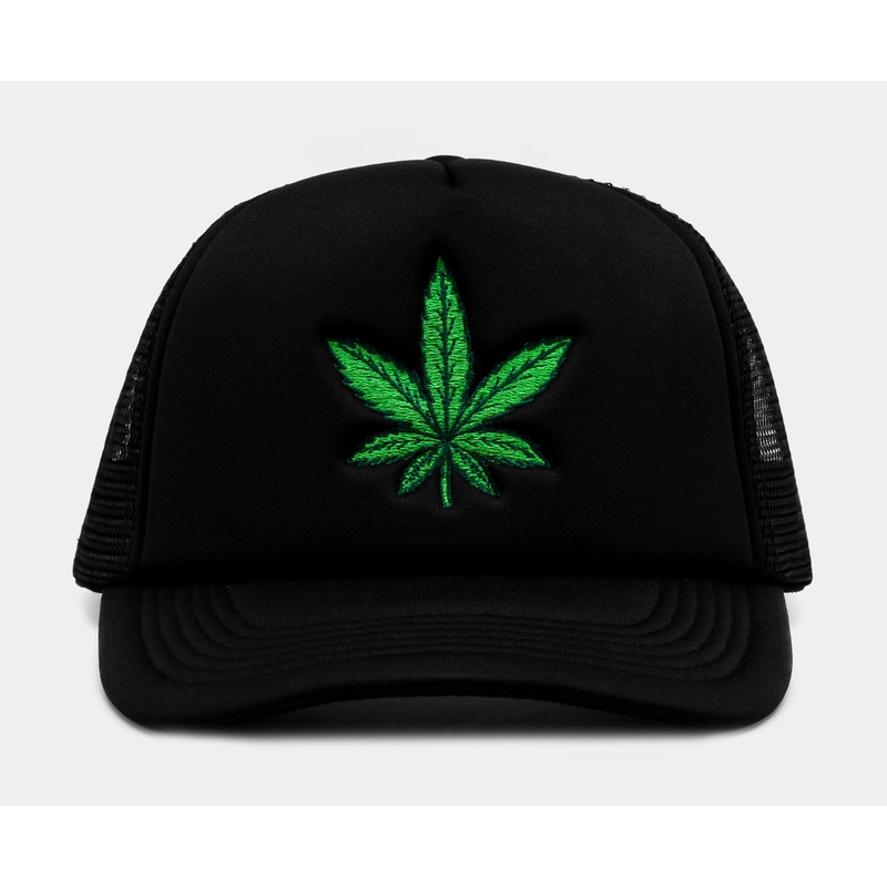 Leaf Trucker Mens Hat (Black)