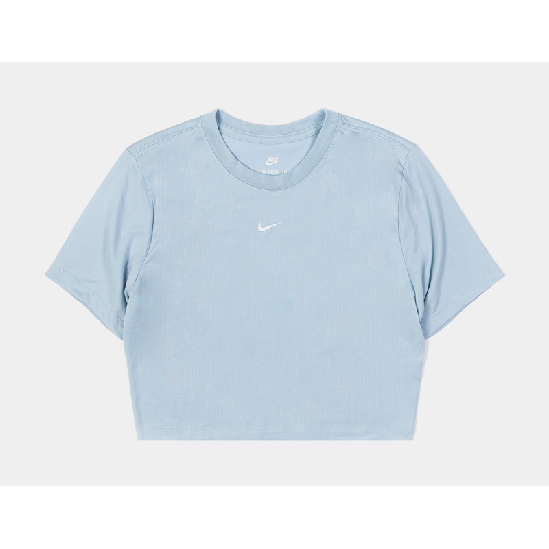 NSW Essential Slim Crop Womens Short Sleeve Shirt (Blue/White)
