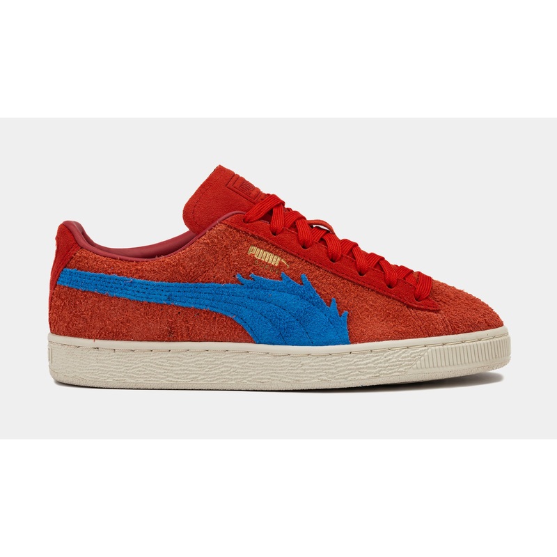 One Piece Suede Buggy Grade School Lifestyle Shoes (Red/Blue)